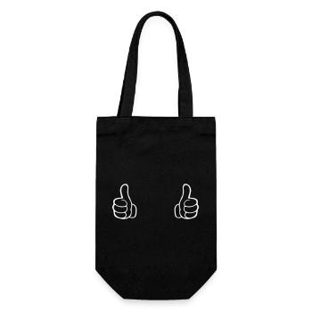 Motif de chemise à double pouce - Sac à bouteille - noir - Devant