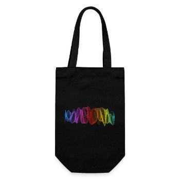 Lignes abstraites Design 12 - Sac à bouteille - noir - Devant