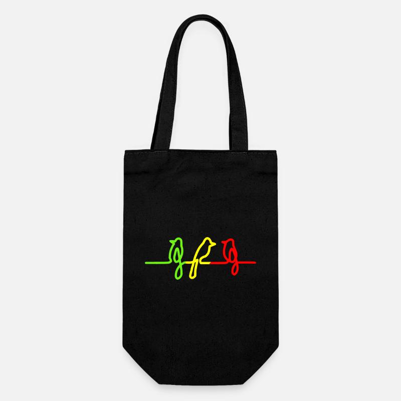 Three little birds Reggae Rasta Jamaica Vogel - Geschenkbeutel für Flaschen - Schwarz