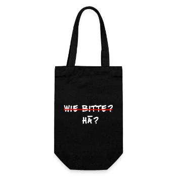 coole pfälzer shirts, wie bitte, hä - Geschenkbeutel für Flaschen - Schwarz - Vorne
