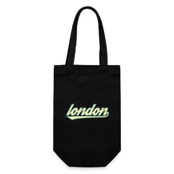 London Retro Schriftzug Tee - Geschenkbeutel für Flaschen - Schwarz - Vorne