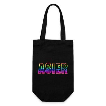 asier rs regenbogen - Geschenkbeutel für Flaschen - Schwarz - Vorne