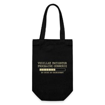 Veuillez patienter prochaine connerie - Sac à bouteille - noir - Devant