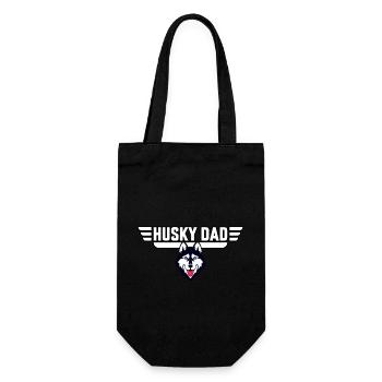 Husky Dad - Geschenkbeutel für Flaschen - Schwarz - Vorne