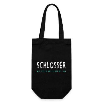 Schlosser Handwerker Design - Geschenkbeutel für Flaschen - Schwarz - Vorne