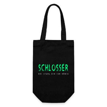 Schlosser Handwerker Design - Geschenkbeutel für Flaschen - Schwarz - Vorne