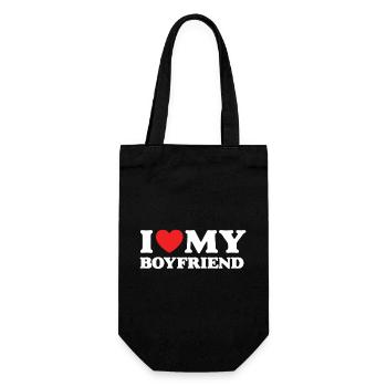 I Love My Boyfriend - Gift Bag for Bottles - black - Front