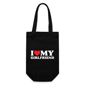 Ich liebe meine Freundin - Geschenkbeutel für Flaschen - Schwarz - Vorne