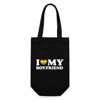 J’aime mon petit ami - LGBTQ - Sac à bouteille - noir - Devant