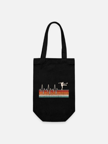 Rugby Heartbeat Rugby Player - Gift Bag for Bottles - black
