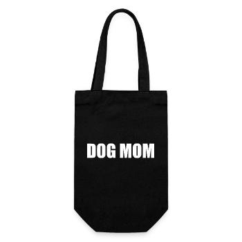 Dog mom - Geschenkbeutel für Flaschen - Schwarz - Vorne