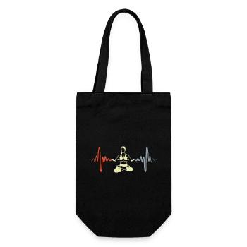 Vintage Yogini Herzschlag - Geschenkbeutel für Flaschen - Schwarz - Vorne