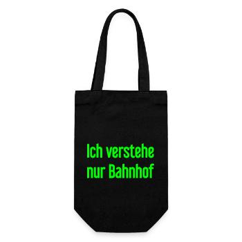 Ich verstehe nur Bahnhof - Geschenkbeutel für Flaschen - Schwarz - Vorne