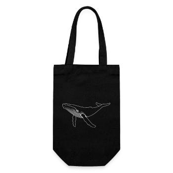 Whale - Humpback Whale - Marine Mammal - Gift - Gift Bag for Bottles - black - Front