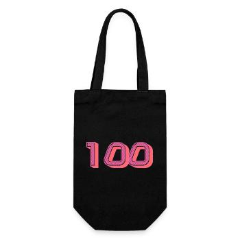 100. 100 JAHRE. 100-JÄHRIGES JUBILÄUM. GEBURTSTAG 100 - Geschenkbeutel für Flaschen - Schwarz - Vorne