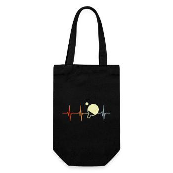 Table Tennis Heartbeat Retro - Gift Bag for Bottles - black - Front