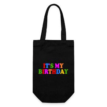Its my birthday - Geschenkbeutel für Flaschen - Schwarz - Vorne