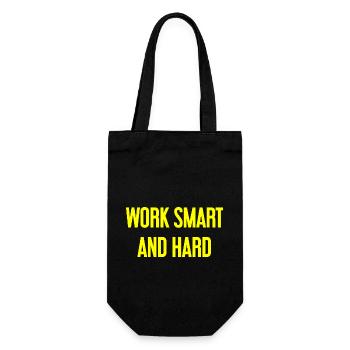 Work Smart and Hard – Erfolgs-Motto für Macher - Geschenkbeutel für Flaschen - Schwarz - Vorne