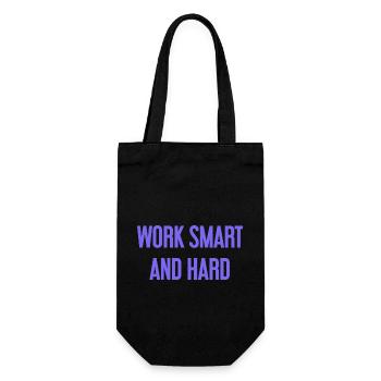 Work Smart and Hard – Success motto for doers - Gift Bag for Bottles - black - Front