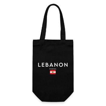 Flagge des Libanon, Libanesischer Stolz - Geschenkbeutel für Flaschen - Schwarz - Vorne