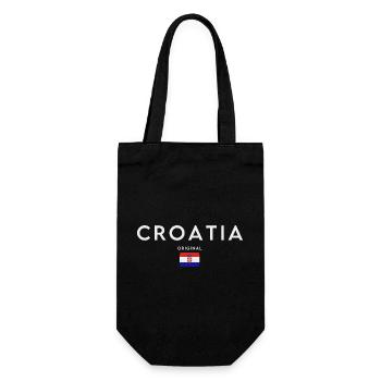 Kroatische Flagge, Kroatischer Stolz - Geschenkbeutel für Flaschen - Schwarz - Vorne