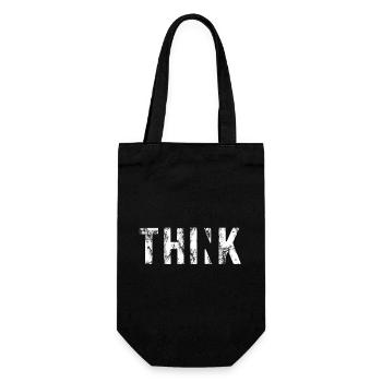 THINK | Cooles Streetwear-Typo-Design - Geschenkbeutel für Flaschen - Schwarz - Vorne