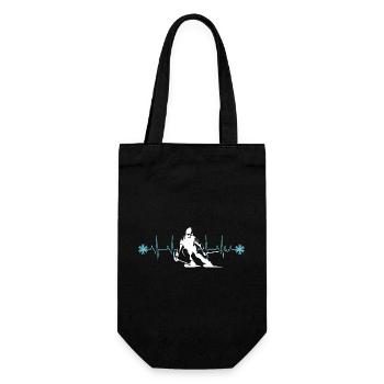 Silhouette de skieur hiver minimaliste - Sac à bouteille - noir - Devant