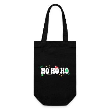 Ho ho ho - Noël - Père Noël - Sac à bouteille - noir - Devant