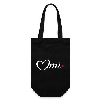 Police en forme de cœur OmI avec accent rouge - Sac à bouteille - noir - Devant
