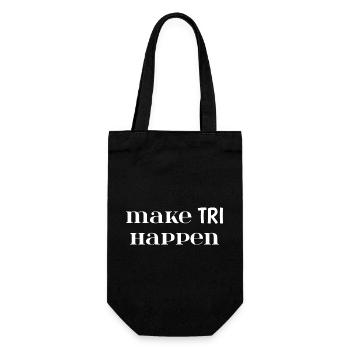 Mach TRI möglich. Triathlon-Geschenk - Geschenkbeutel für Flaschen - Schwarz - Vorne