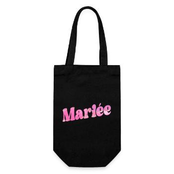 Bride Wedding - Gift Bag for Bottles - black - Front