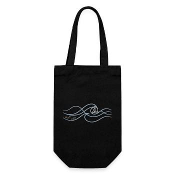 Sailboat in the sound of the waves - Gift Bag for Bottles - black - Front