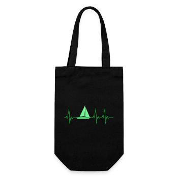 Sailboat Heartbeat Sailing Sailing - Gift Bag for Bottles - black - Front