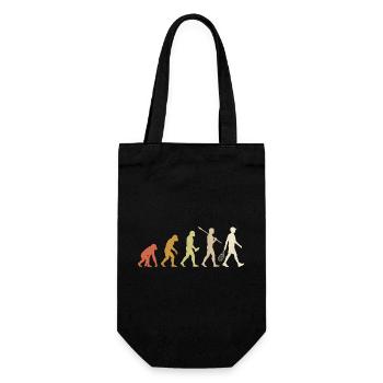 Tennis Evolution Lustiges Tennisspieler-Geschenk - Geschenkbeutel für Flaschen - Schwarz - Vorne