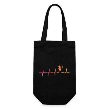 Bogenschießen Sonnenuntergang Herzschlag des Bogenschießens - Geschenkbeutel für Flaschen - Schwarz - Vorne