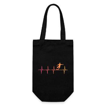 Fußball Sunset Herzschlag Fußballspieler - Geschenkbeutel für Flaschen - Schwarz - Vorne