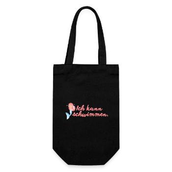 Ich kann schwimmen – Meerjungfrau Mädchen - Geschenkbeutel für Flaschen - Schwarz - Vorne