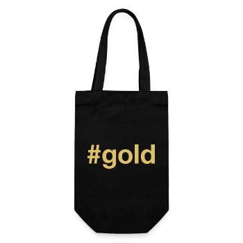 GOLD Hashtag - Gift Bag for Bottles - black - Front