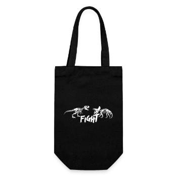 tyrannosaure contre tricératops (blanc) - Sac à bouteille - noir - Devant