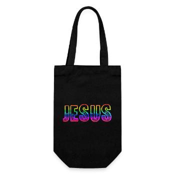 jesus rs regenbogen - Geschenkbeutel für Flaschen - Schwarz - Vorne