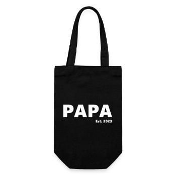 Endlich Vater - Geburt u.stolzer Vater 2023 - Papa - Geschenkbeutel für Flaschen - Schwarz - Vorne