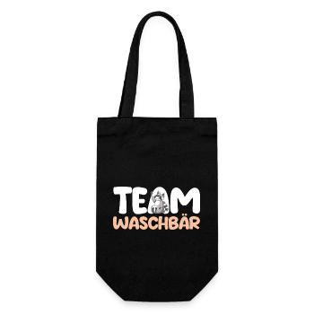 Team Waschbär - Geschenkbeutel für Flaschen - Schwarz - Vorne