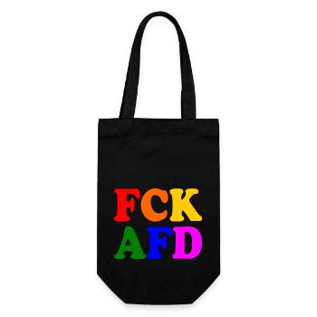 Fck afd - Geschenkbeutel für Flaschen - Schwarz - Vorne