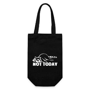 Not today - Müde und faul - Waschbär - Geschenkbeutel für Flaschen - Schwarz - Vorne