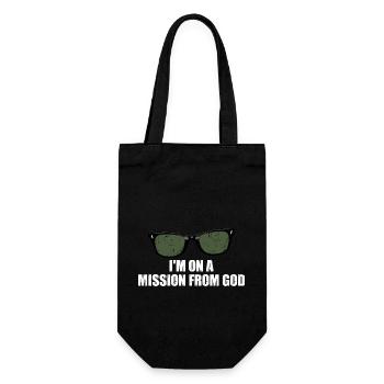 I m on a mission from God White - Geschenkbeutel für Flaschen - Schwarz - Vorne