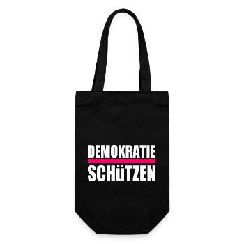 Demokratie schützen - Geschenkbeutel für Flaschen - Schwarz - Vorne