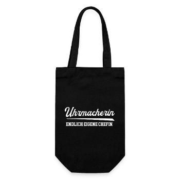 Uhrmacherin Endlich Eigene Chefin Uhrmacherei Frau - Geschenkbeutel für Flaschen - Schwarz - Vorne