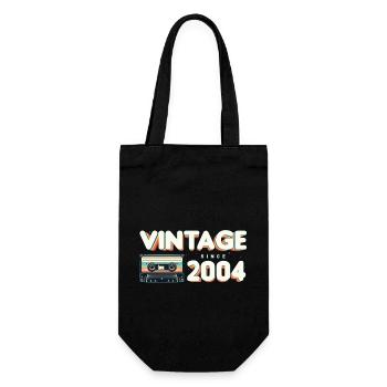 Vintage seit 2004 Nostalgik & Vintage Musik - Geschenkbeutel für Flaschen - Schwarz - Vorne
