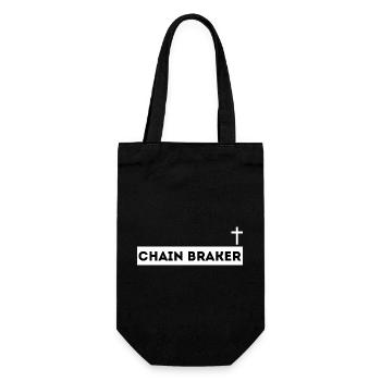 'Chainbreaker' – Faith-Based Clothes -Christianity - Gift Bag for Bottles - black - Front