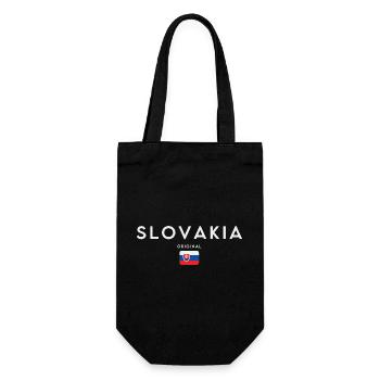 Flagge der Slowakei, Stolz der Slowakei - Geschenkbeutel für Flaschen - Schwarz - Vorne